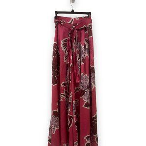 Banana Republic Pink Floral Wide-Legged Silk Pants 16L NEW with Tags